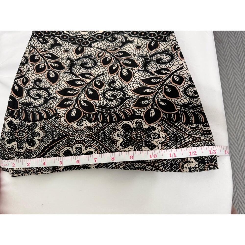 Satina Black And‎ Cream High Waisted Flare Wide Leg Printed Palazzo Pants XLarge - Picture 9 of 9